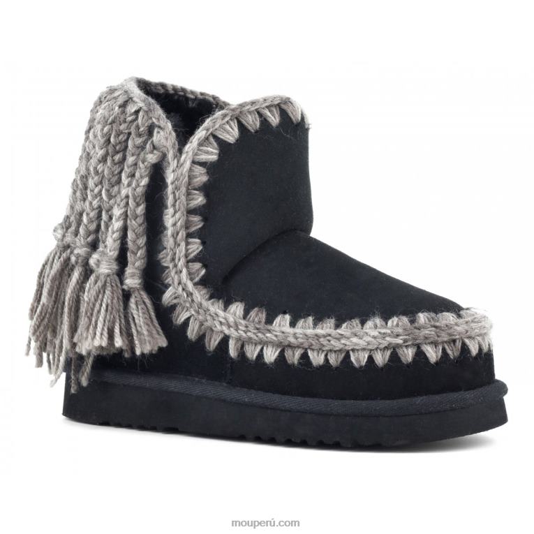 esquimal 18 trenzas de lana mujer 8DRXZ325 negro Mou