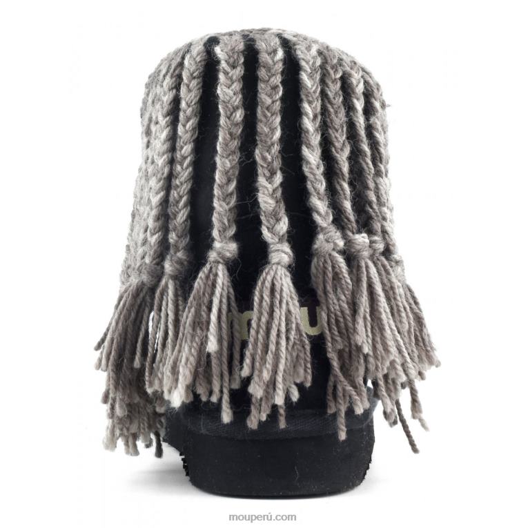 esquimal 18 trenzas de lana mujer 8DRXZ325 negro Mou