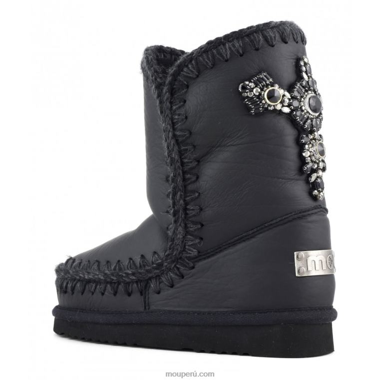 Eskimo 24 parche de cristales en la espalda mujer 8DRXZ360 nubuck negro Mou