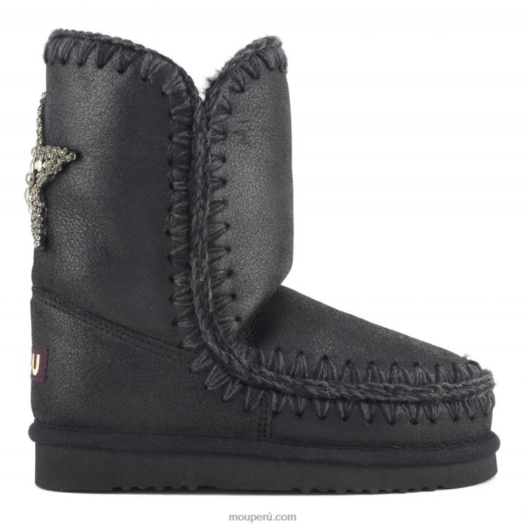 Eskimo 24 parche de estrella en la espalda mujer 8DRXZ366 agrietado negro/gris Mou