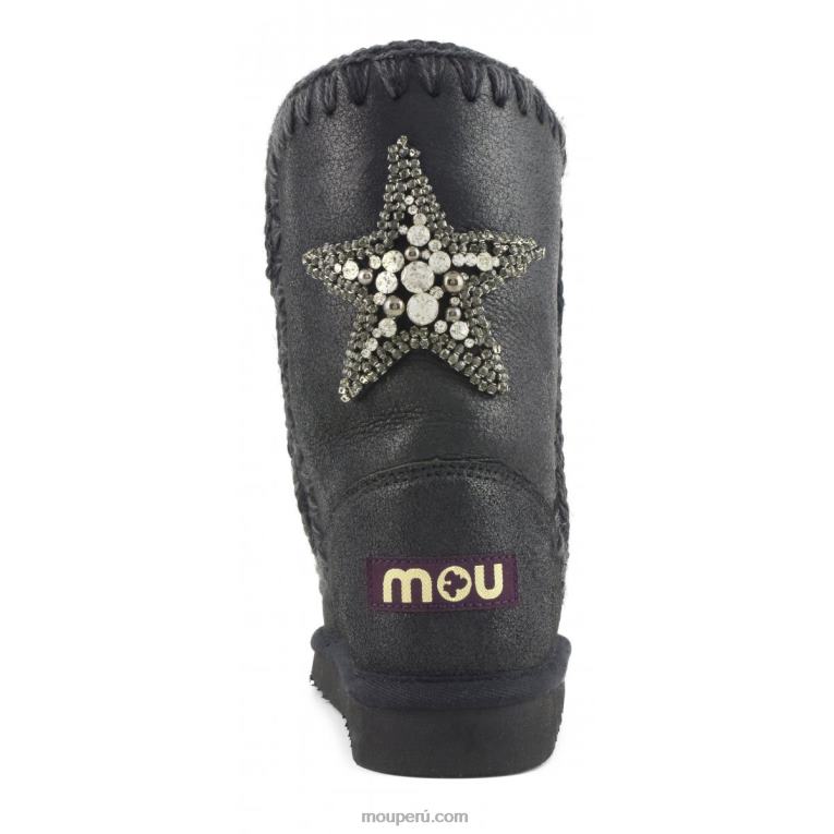 Eskimo 24 parche de estrella en la espalda mujer 8DRXZ366 agrietado negro/gris Mou