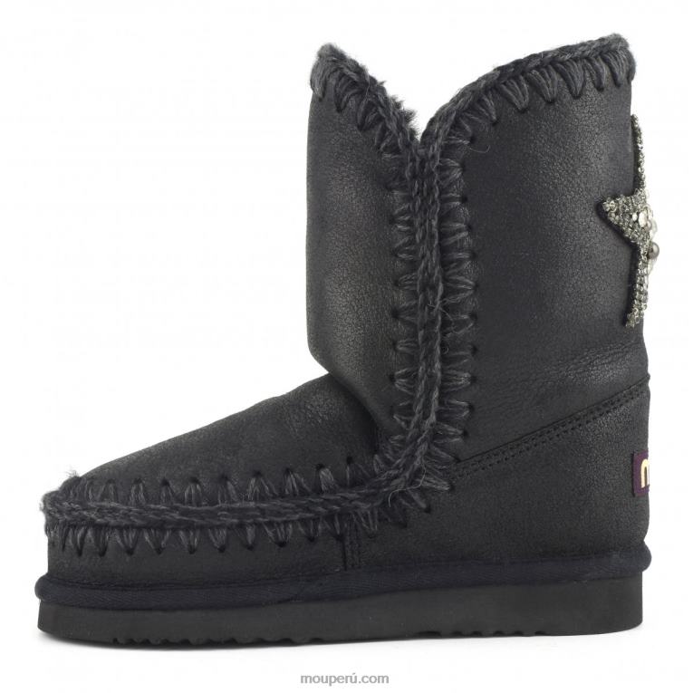 Eskimo 24 parche de estrella en la espalda mujer 8DRXZ366 agrietado negro/gris Mou