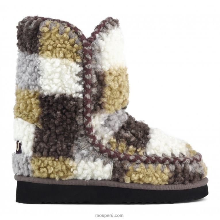 Eskimo 24 tartán peluche polar mujer 8DRXZ322 teddy cheques marron Mou