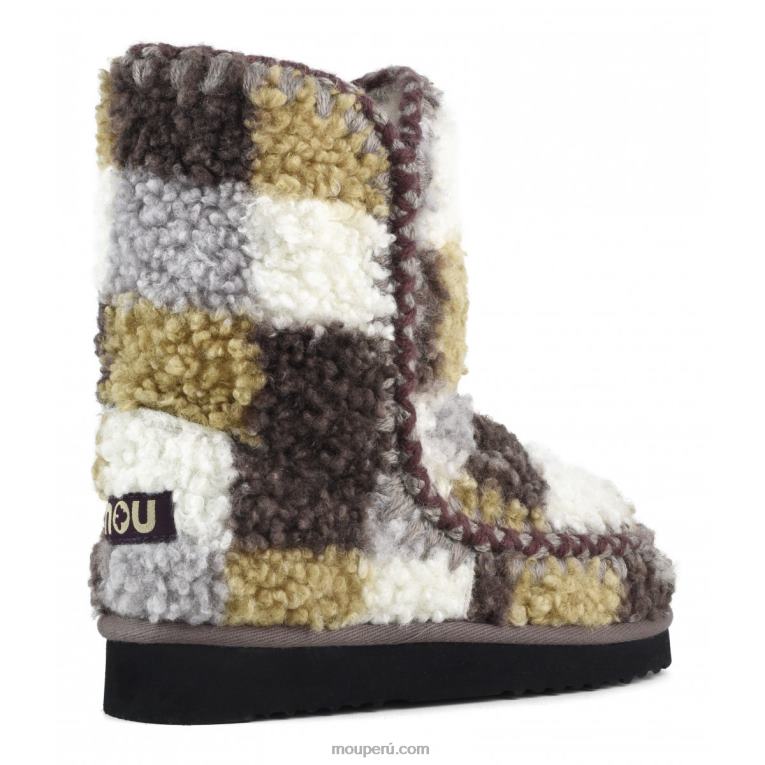 Eskimo 24 tartán peluche polar mujer 8DRXZ322 teddy cheques marron Mou