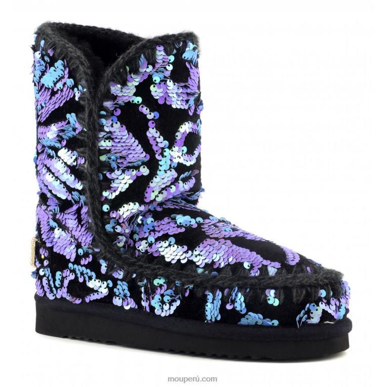 eskimo 24 - tachuelas grandes con logo mujer 8DRXZ279 lentejuelas iridiscentes lila sobre terciopelo Mou