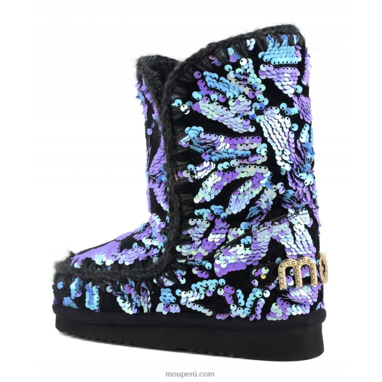 eskimo 24 - tachuelas grandes con logo mujer 8DRXZ279 lentejuelas iridiscentes lila sobre terciopelo Mou