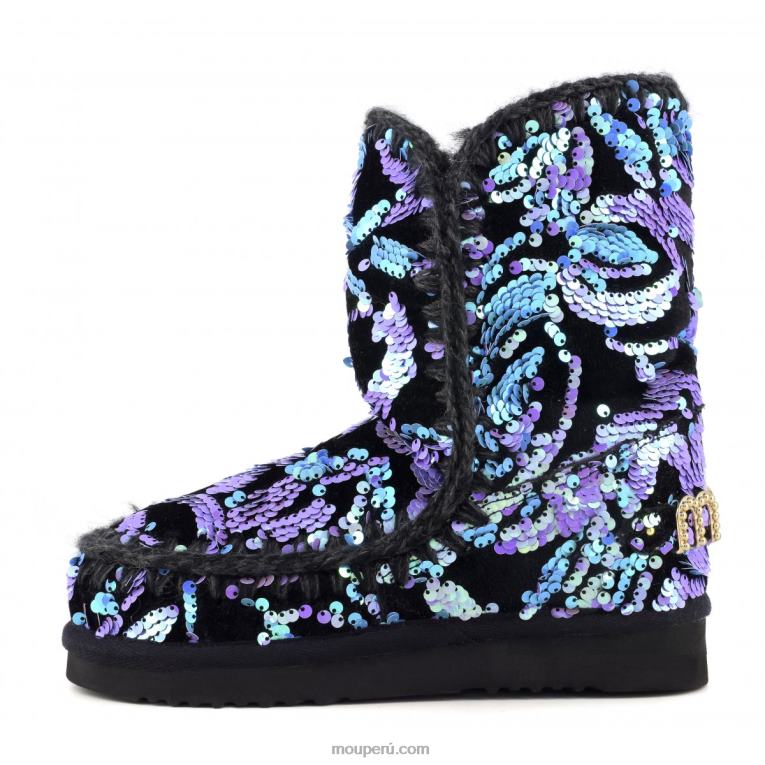 eskimo 24 - tachuelas grandes con logo mujer 8DRXZ279 lentejuelas iridiscentes lila sobre terciopelo Mou