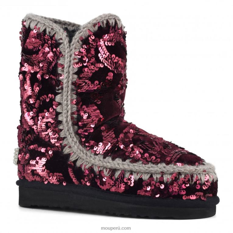 eskimo 24 - tachuelas grandes con logo mujer 8DRXZ281 lentejuelas iridiscentes moradas sobre terciopelo Mou