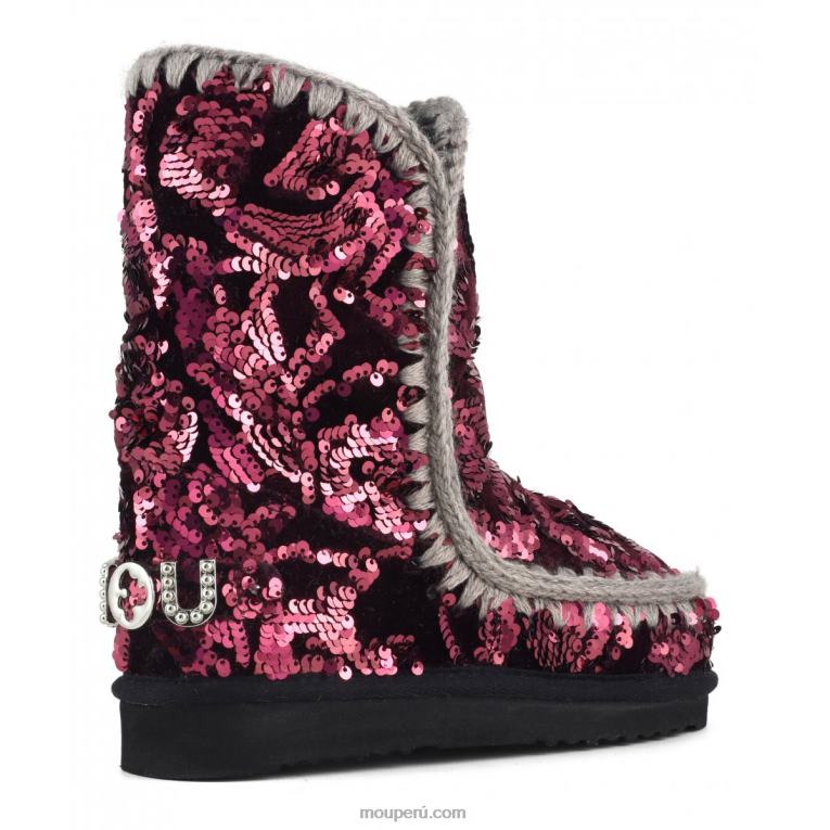 eskimo 24 - tachuelas grandes con logo mujer 8DRXZ281 lentejuelas iridiscentes moradas sobre terciopelo Mou