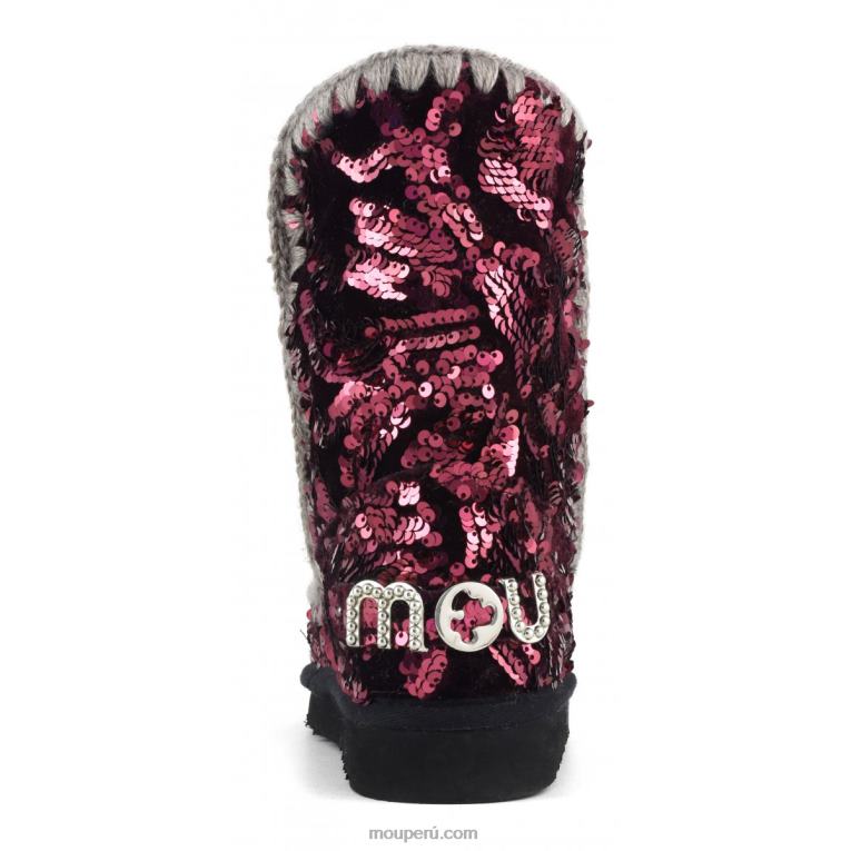 eskimo 24 - tachuelas grandes con logo mujer 8DRXZ281 lentejuelas iridiscentes moradas sobre terciopelo Mou