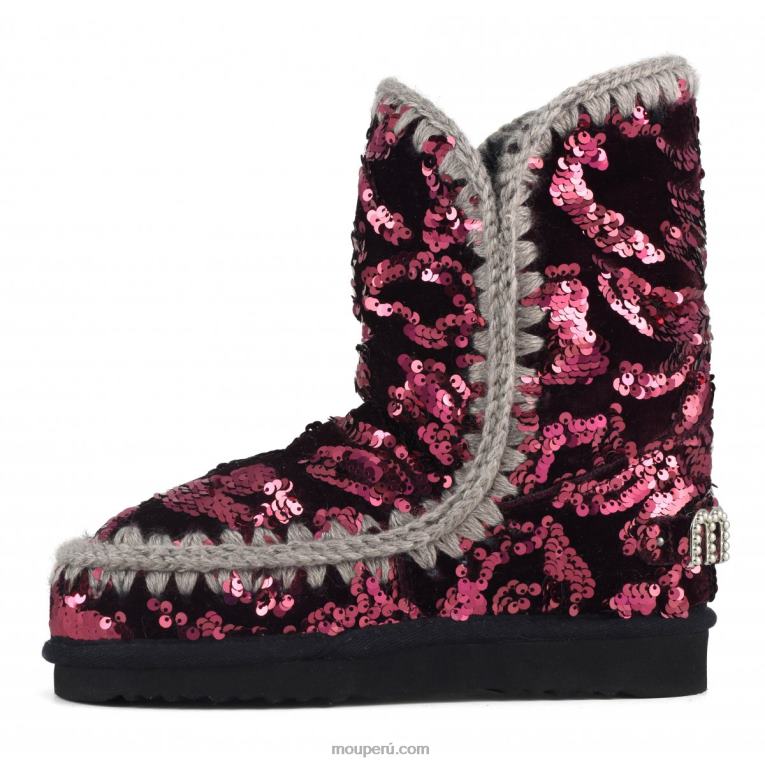 eskimo 24 - tachuelas grandes con logo mujer 8DRXZ281 lentejuelas iridiscentes moradas sobre terciopelo Mou