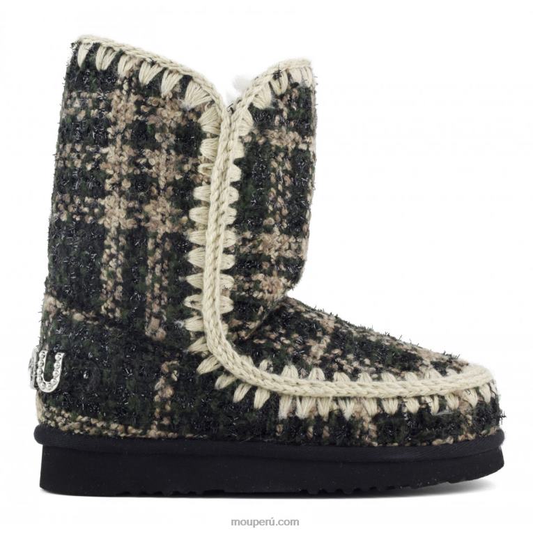 eskimo 24 tartán - tachuelas grandes con logo mujer 8DRXZ369 tartán lurex verde Mou