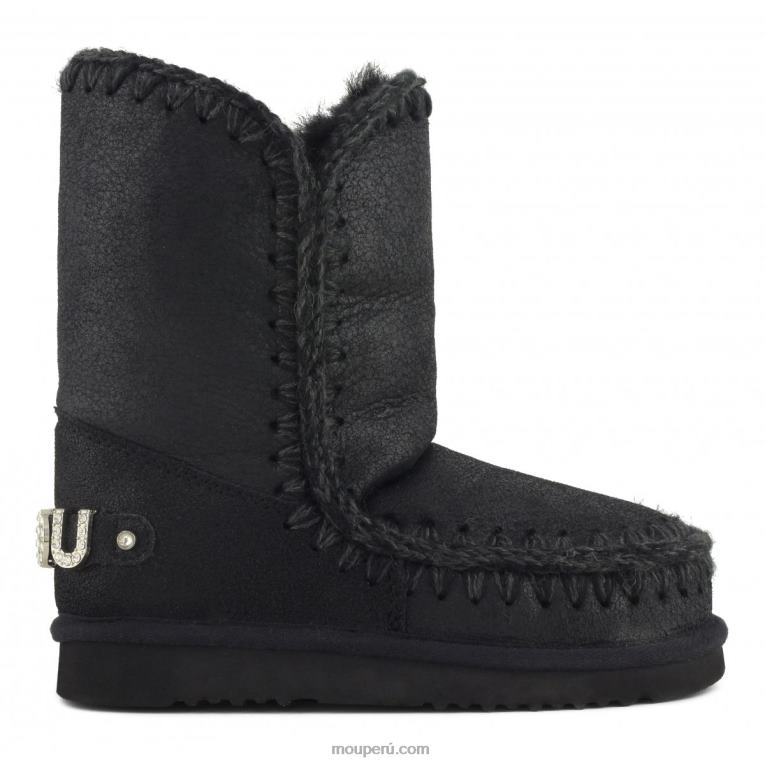 esquimal 24 con logo de pedrería mujer 8DRXZ315 agrietado negro/gris Mou