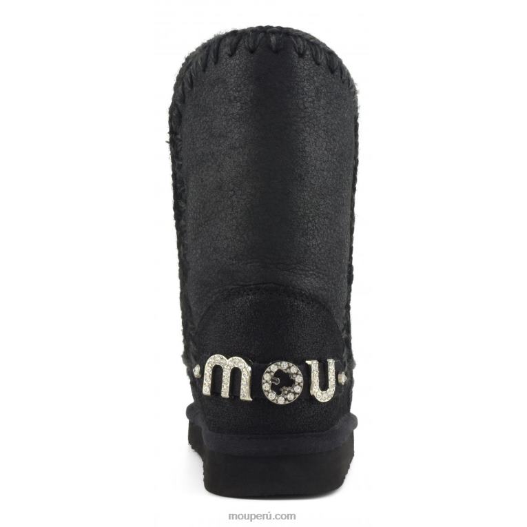 esquimal 24 con logo de pedrería mujer 8DRXZ315 agrietado negro/gris Mou