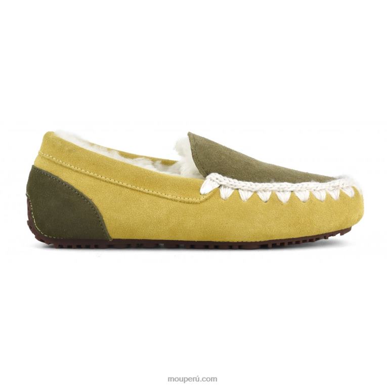 mocasín color block pespunte esquimal mujer 8DRXZ681 mezcla de mostaza Mou