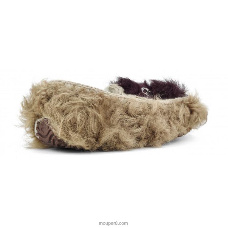 mocasín de piel chekiang mujer 8DRXZ683 beige-burdeos Mou