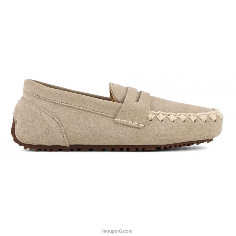 mocasín esquimal de verano de piel mujer 8DRXZ221 tiza Mou