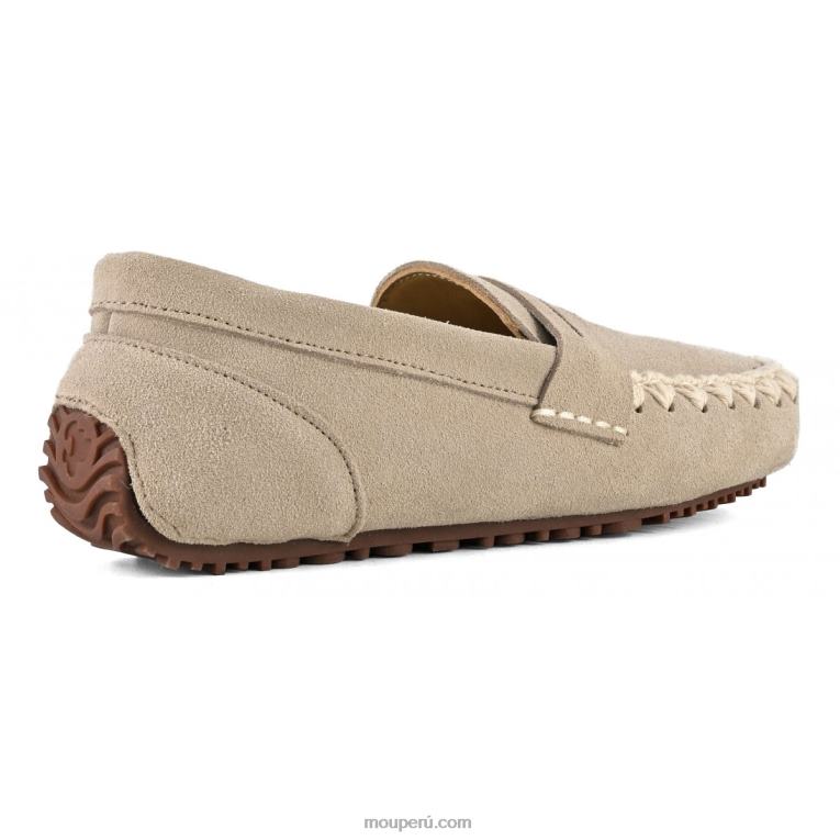 mocasín esquimal de verano de piel mujer 8DRXZ221 tiza Mou