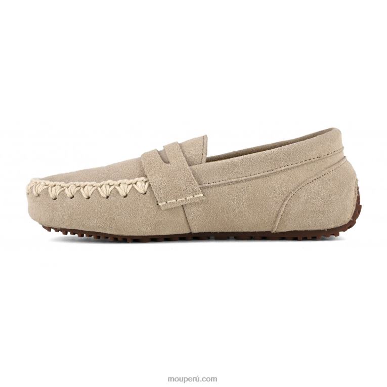 mocasín esquimal de verano de piel mujer 8DRXZ221 tiza Mou