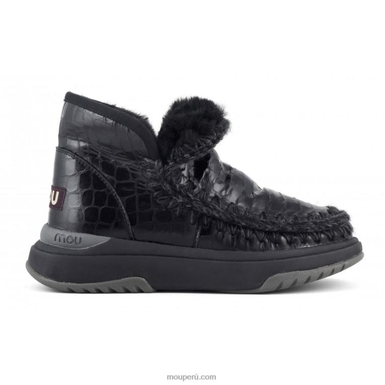 corredor esquimal mujer 8DRXZ756 cocodrilo negro brillante Mou