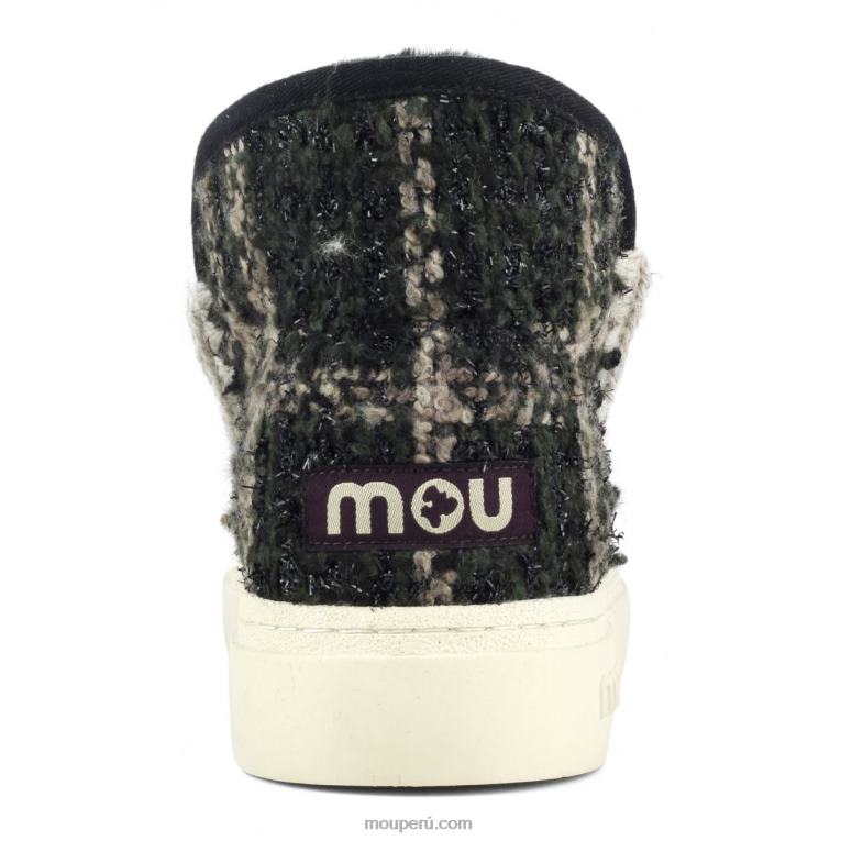 zapatilla esquimal negrita 749 mujer 8DRXZ753 tartán lurex verde Mou