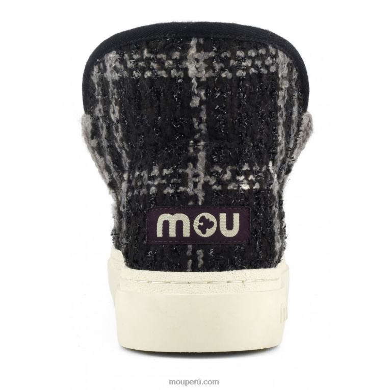 zapatilla esquimal negrita 749 mujer 8DRXZ754 tartán lurex negro-blanco Mou