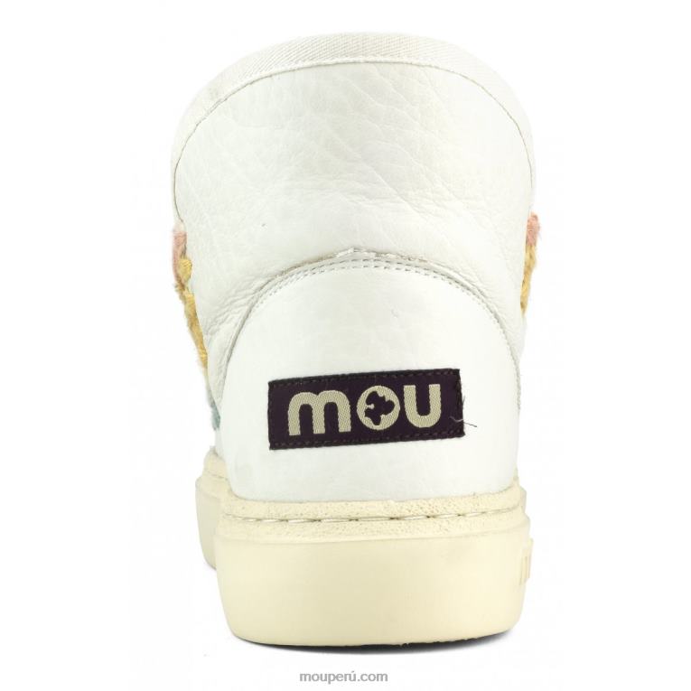 zapatillas esquimales con costuras de arcoíris en negrita mujer 8DRXZ728 nubuck blanco verdadero Mou