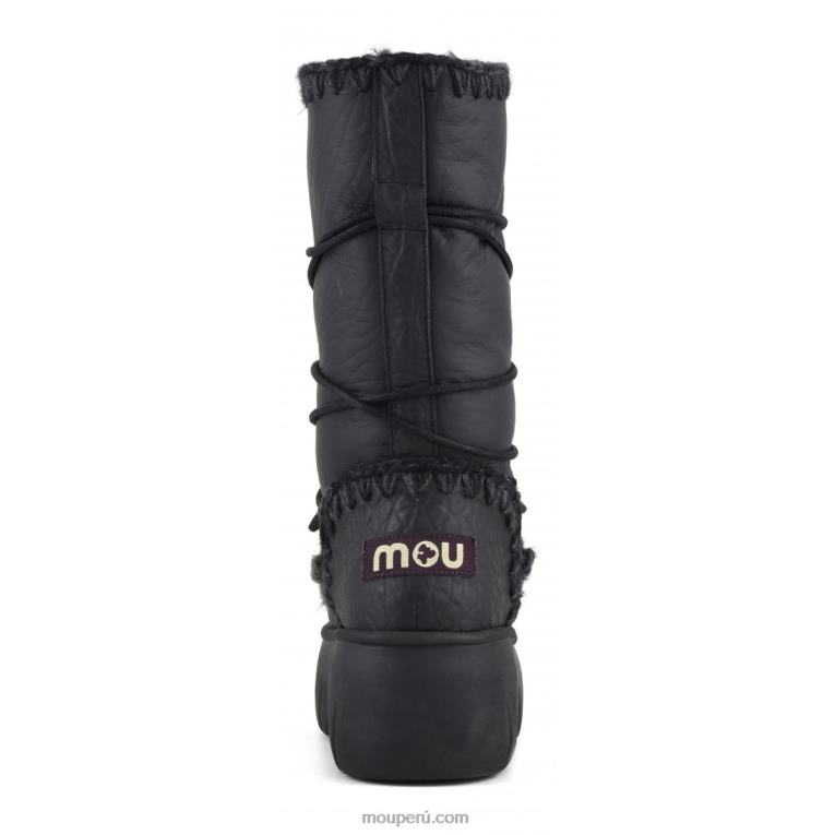 bota de nieve esquimal alto giro mujer 8DRXZ354 nubuck negro Mou