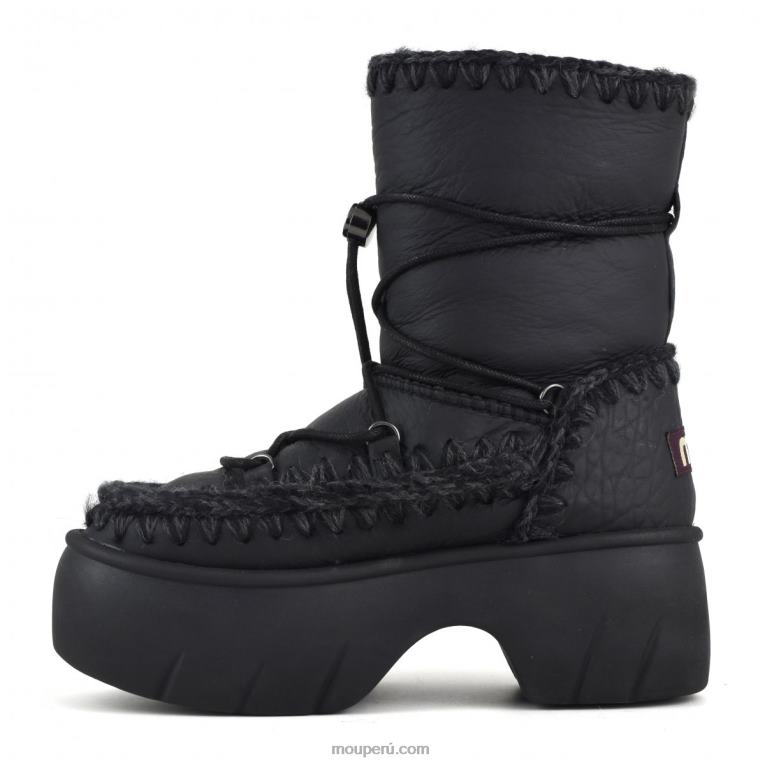 bota de nieve esquimal twist corta mujer 8DRXZ351 nubuck negro Mou