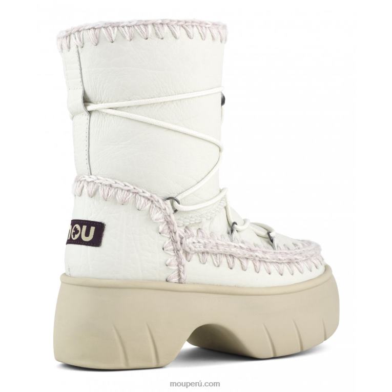 bota de nieve esquimal twist corta mujer 8DRXZ352 nubuck blanco verdadero Mou