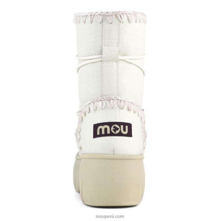 bota de nieve esquimal twist corta mujer 8DRXZ352 nubuck blanco verdadero Mou