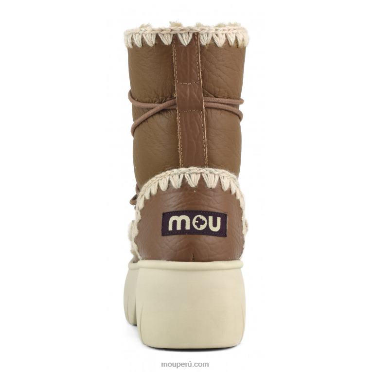 bota de nieve esquimal twist corta mujer 8DRXZ353 nubuck coñac Mou