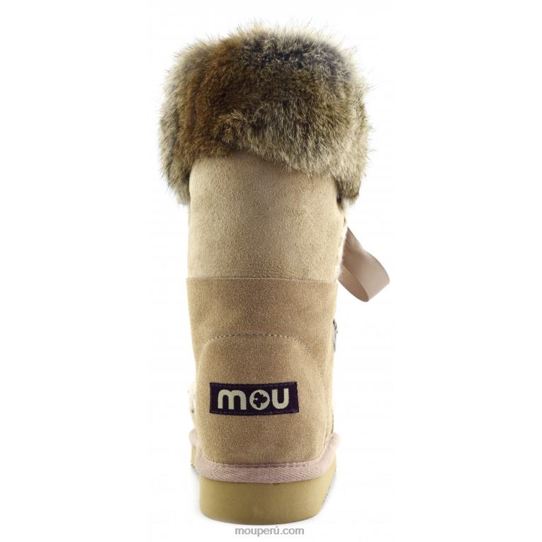 esquimal encaje y piel mujer 8DRXZ307 camello Mou