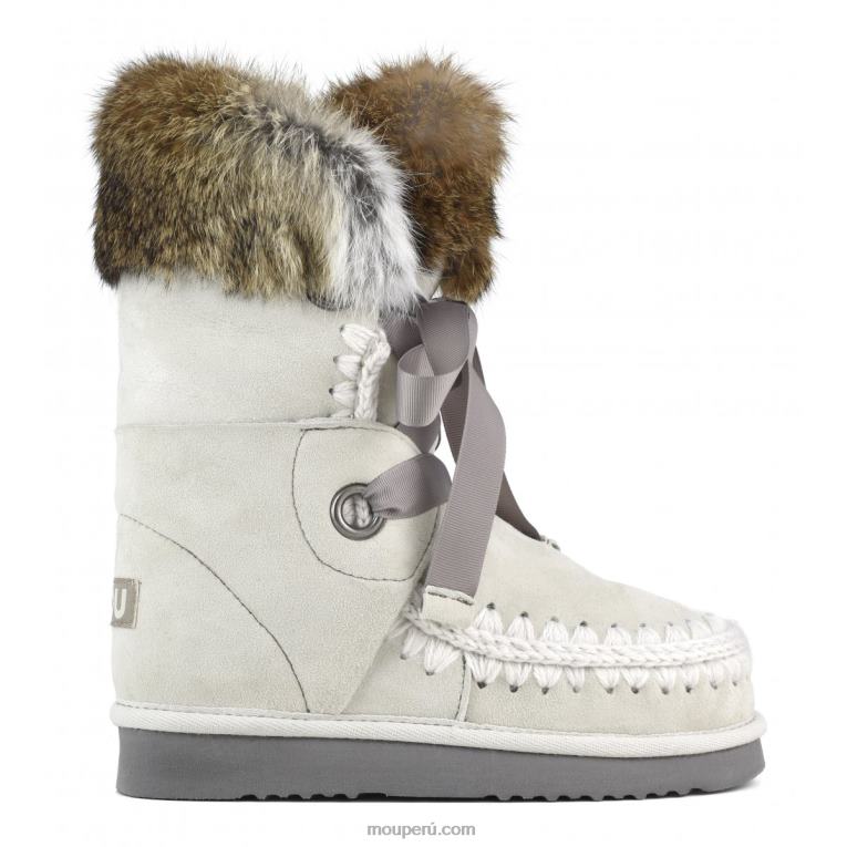 esquimal encaje y piel mujer 8DRXZ309 abedul de plata Mou