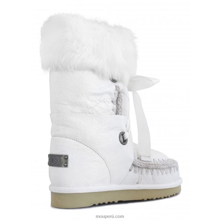 esquimal encaje y piel mujer 8DRXZ384 blanco ceroso Mou