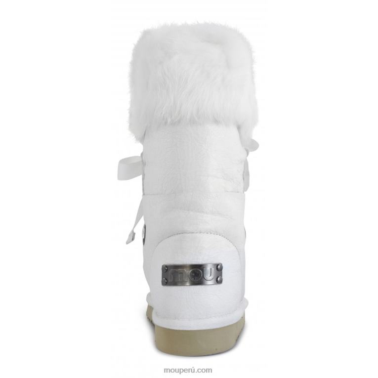 esquimal encaje y piel mujer 8DRXZ384 blanco ceroso Mou