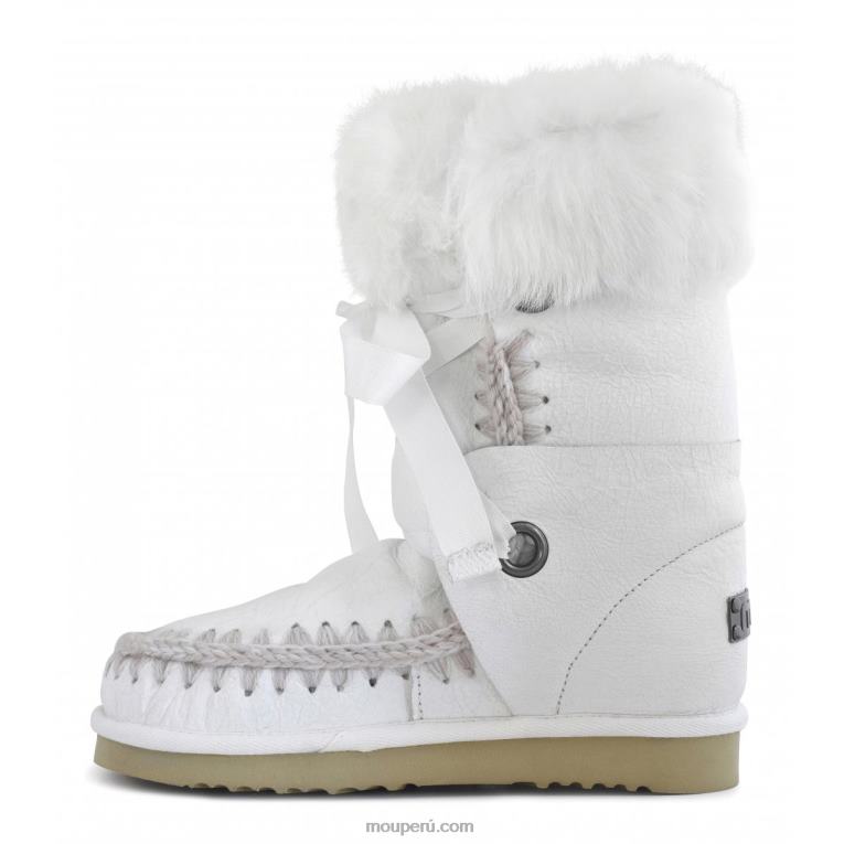 esquimal encaje y piel mujer 8DRXZ384 blanco ceroso Mou