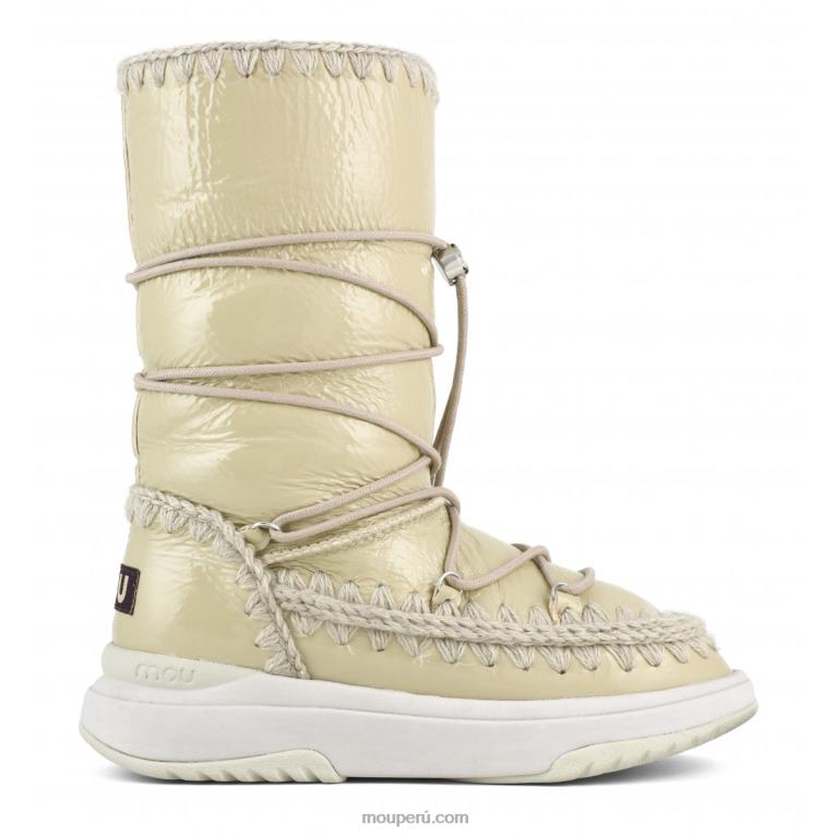 jogger bota de nieve alto mujer 8DRXZ376 arena de charol Mou