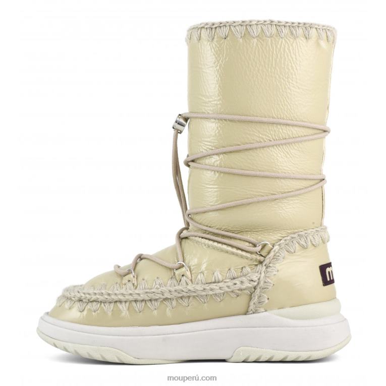 jogger bota de nieve alto mujer 8DRXZ376 arena de charol Mou