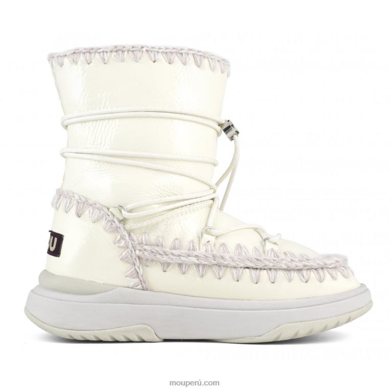 jogger botas de nieve cortas mujer 8DRXZ375 blanco charol Mou