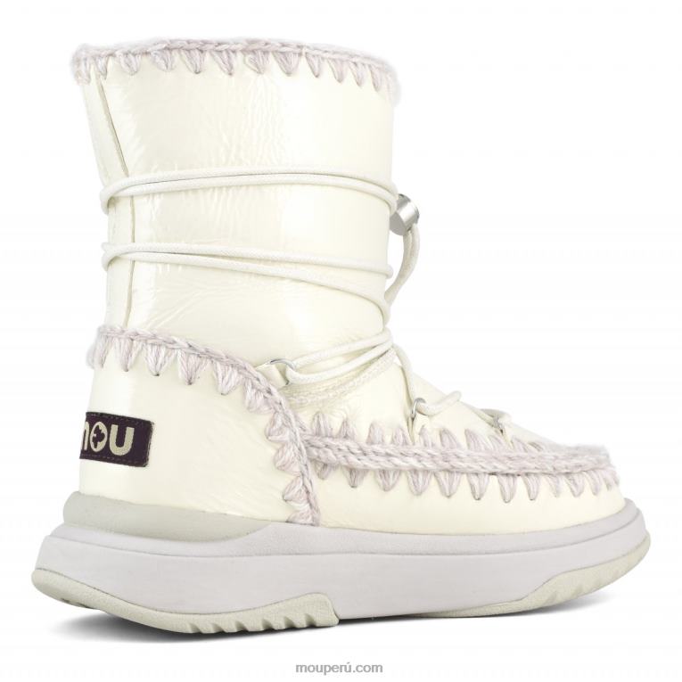jogger botas de nieve cortas mujer 8DRXZ375 blanco charol Mou