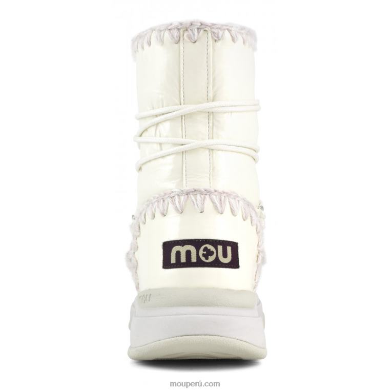 jogger botas de nieve cortas mujer 8DRXZ375 blanco charol Mou