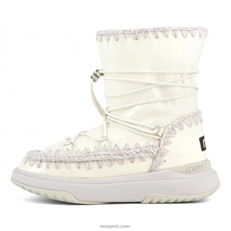 jogger botas de nieve cortas mujer 8DRXZ375 blanco charol Mou