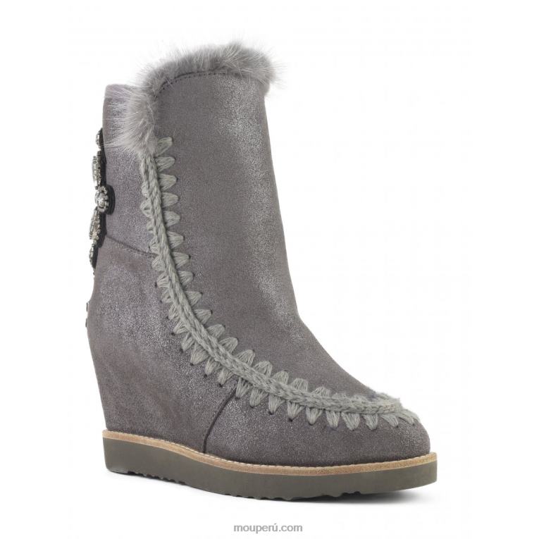 cruz del parche de la parte posterior de la cuña del dedo del pie francés mujer 8DRXZ576 polvo de hierro Mou