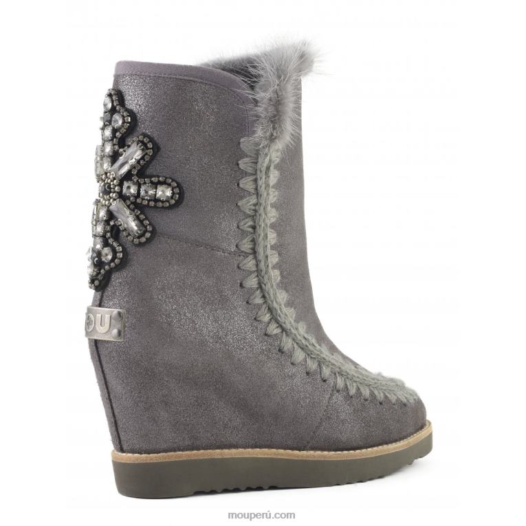 cruz del parche de la parte posterior de la cuña del dedo del pie francés mujer 8DRXZ576 polvo de hierro Mou