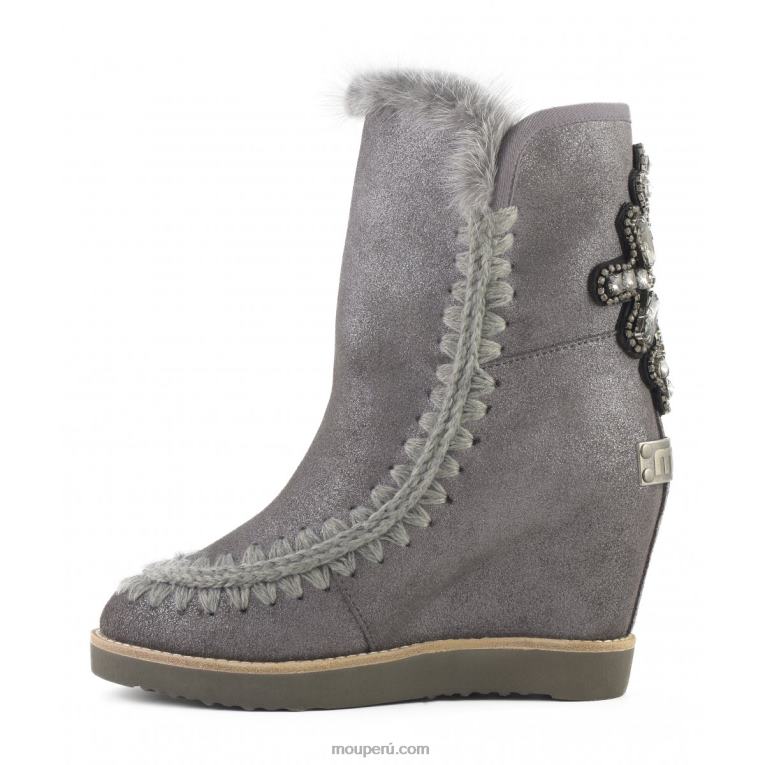 cruz del parche de la parte posterior de la cuña del dedo del pie francés mujer 8DRXZ576 polvo de hierro Mou