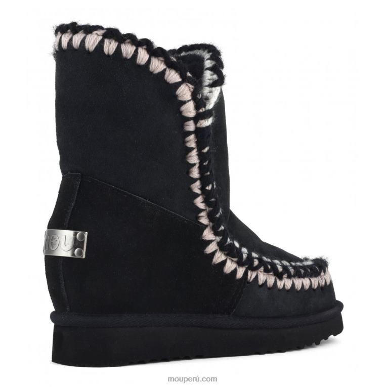 cuña interior corta con pespuntes 3d mujer 8DRXZ547 negro Mou