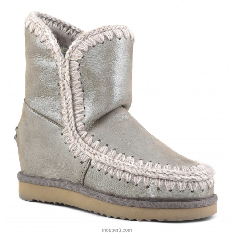 cuña interior esquimal corta mujer 8DRXZ534 gris elefante con micropurpurina Mou