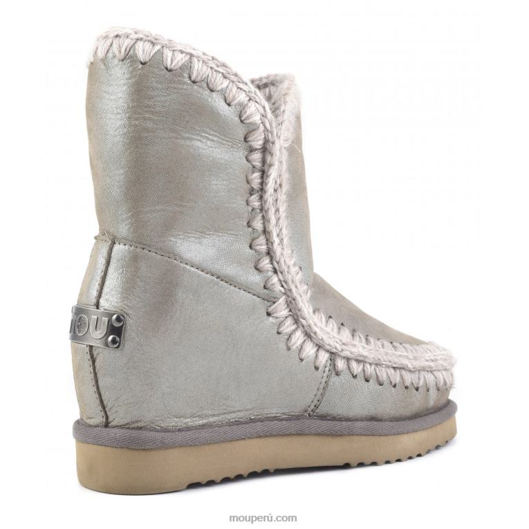 cuña interior esquimal corta mujer 8DRXZ534 gris elefante con micropurpurina Mou