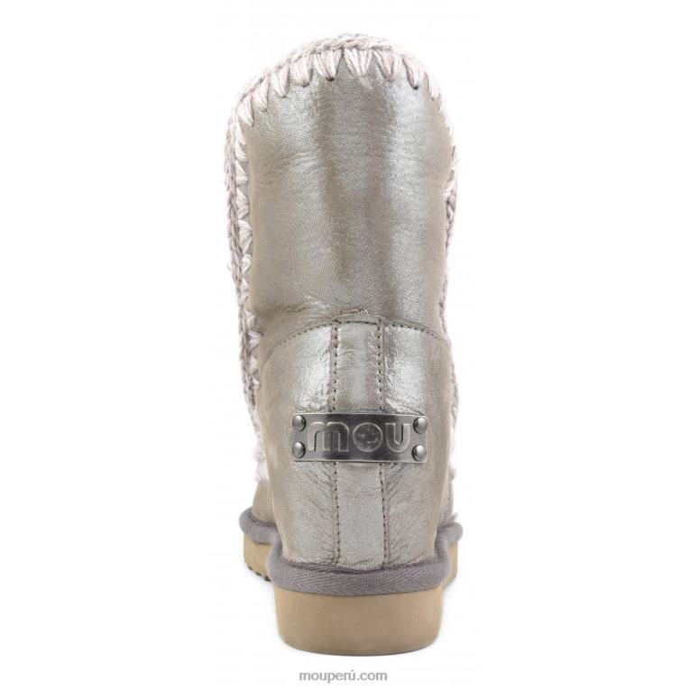 cuña interior esquimal corta mujer 8DRXZ534 gris elefante con micropurpurina Mou
